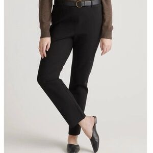 Quince Black Ultra-Stretch Ponte Straight Leg Pant 4-Pocket S Tall 32" Women's